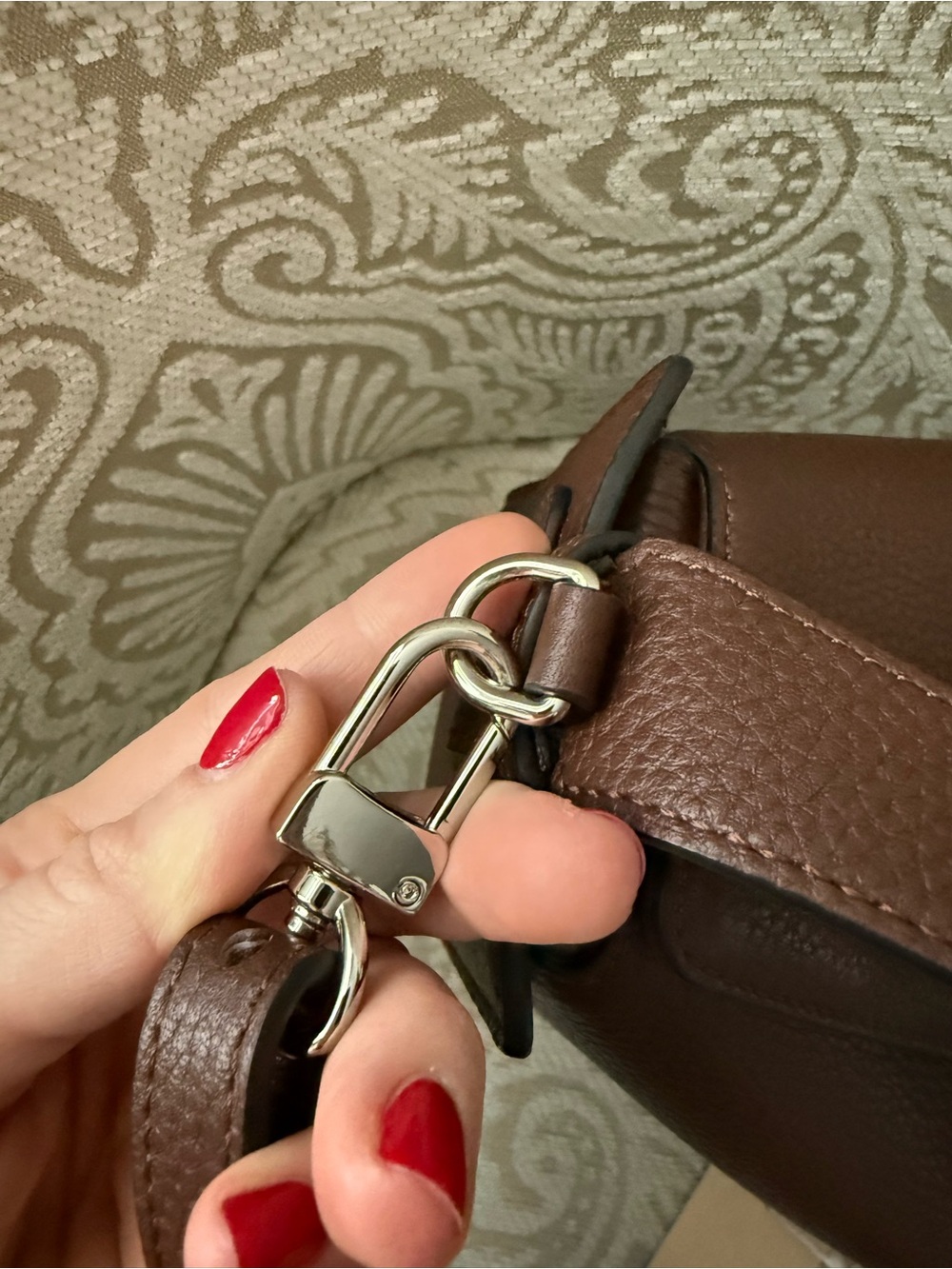 The Horse Clementine Shoulder Bag in Coffee Pebbled Leather - Picture 3 of 13